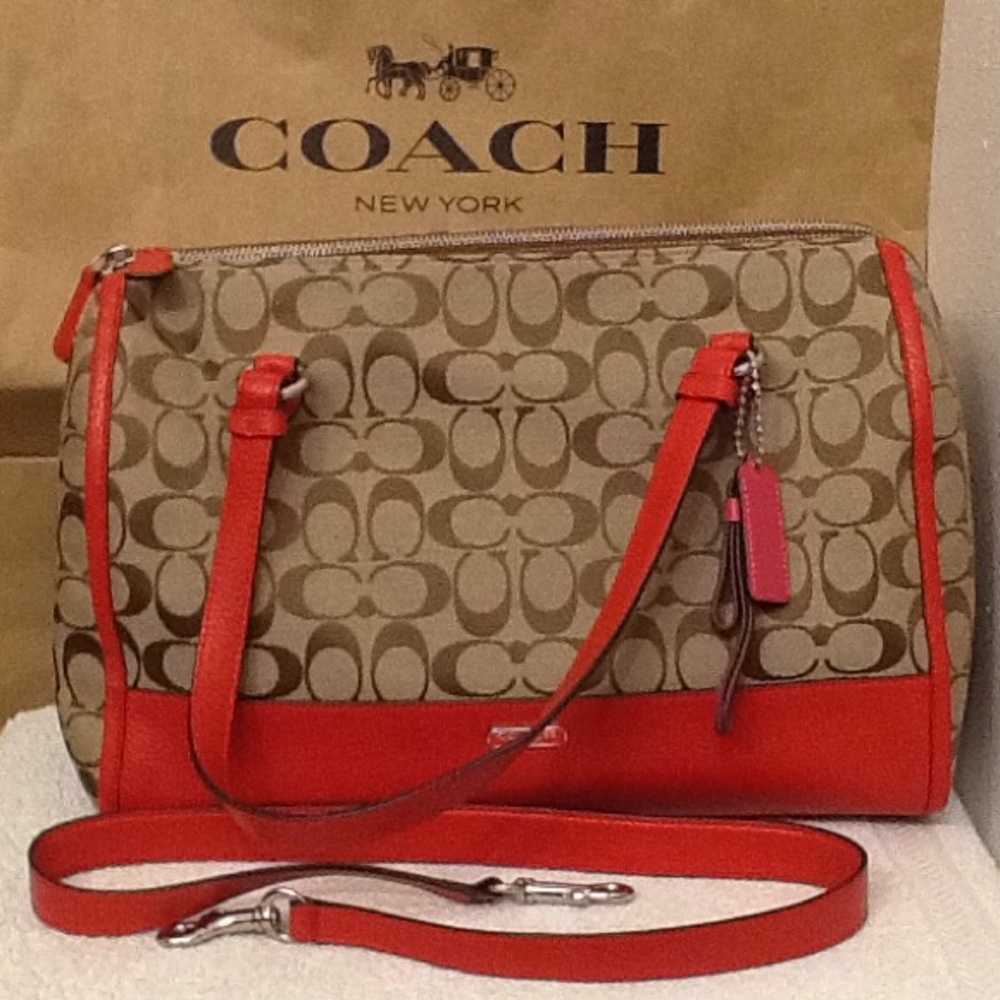 Coach Parker Signature Kathryn triple zipper